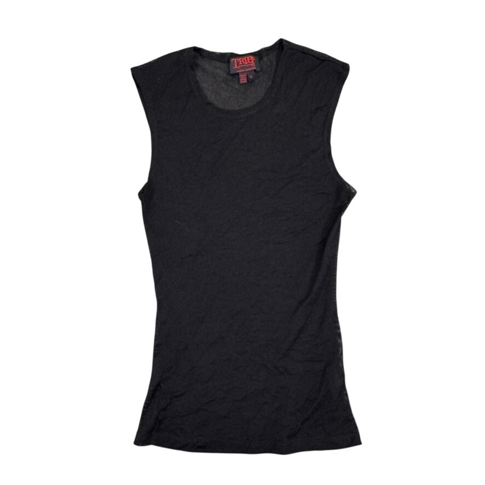 Tripp NYC Daang Goodman Black Mesh Tank Top Sleeveless Gothic Punk FN7202M Small